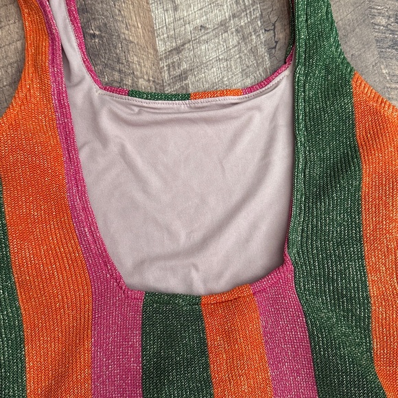 Farm Rio Shimmer Stripe Swimsuit Size Mediun NWT - Picture 5 of 9